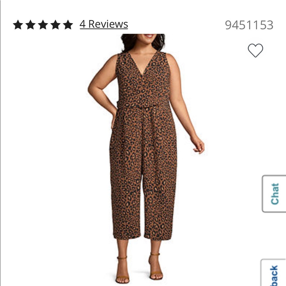 Worthington Sleeveless Leopard Jumpsuit